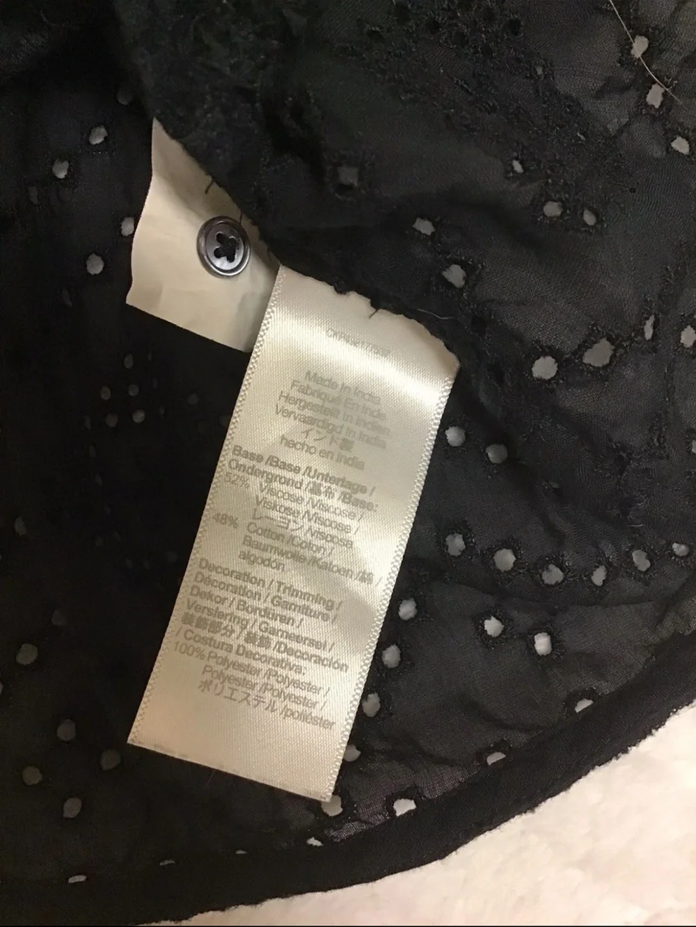 Madewell The Blaire Black Ruffled Eyelet Blouse